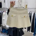 Fashion High Waist Woolen Short A-shaped Pleated Skirt Women - Image 2
