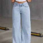 New Fashion Jeans Spring Summer Casual Embroidered Daily Hot Girl Street Style Women's Pants High Waist Washed Straight Trousers